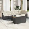 Image de vidaXL Ensemble de canapé de jardin avec coussin 9 pcs Noir polyrotin