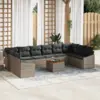 Image de vidaXL Ensemble de canapé de jardin avec coussin 11 pcs Gris polyrotin