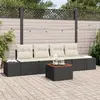 Image de vidaXL Ensemble de canapé de jardin avec coussin 5 pcs Noir polyrotin