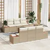 Image de vidaXL Ensemble de canapé de jardin 7 pc Beige Poly rotin