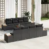 Image de vidaXL Ensemble de canapé de jardin 9 pc Noir Poly rotin