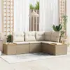 Image de vidaXL Ensemble de canapé de jardin 5 pc Beige Poly rotin