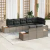 Image de vidaXL Ensemble de canapé de jardin 8 pc Gris Poly rotin