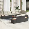 Image de vidaXL Ensemble de canapé de jardin 9 pc Noir Poly rotin