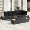 Image de vidaXL Ensemble de canapé de jardin avec coussin 9 pcs Noir Poly rotin