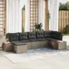 Image de vidaXL Ensemble de canapé de jardin 7 pc Gris Poly rotin