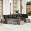 Image de vidaXL Ensemble de canapé de jardin avec coussin 8 pcs Gris Poly rotin