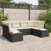 Image de vidaXL Ensemble de canapé de jardin 6 pc Noir polyrotin