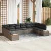 Image de vidaXL Ensemble de canapé de jardin 10 pcs Gris Poly rotin