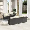 Image de vidaXL Ensemble de canapé de jardin avec coussin 8 pcs Noir polyrotin