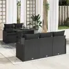 Image de vidaXL Ensemble de canapé de jardin avec coussin 6 pcs Noir polyrotin