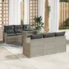 Image de vidaXL Ensemble de canapé de jardin 7 pcs Gris clair Poly rotin