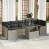 Image de vidaXL Ensemble de canapé de jardin 8 pcs Gris clair Poly rotin