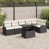 Image de vidaXL Ensemble de Canapés 7 pc Noir Poly rotin