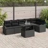 Image de vidaXL Ensemble de Canapés avec coussin 7 pcs Noir Poly rotin
