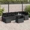 Image de vidaXL Ensemble de canapé de jardin avec coussin 8 pcs Noir Poly rotin
