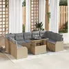 Image de vidaXL Ensemble de canapé de jardin 10 pcs Beige Poly rotin