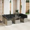 Image de vidaXL Ensemble de canapé de jardin 10 pcs Gris clair Poly rotin