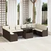Image de vidaXL Ensemble de canapé de jardin 11 pcs Marron Poly rotin