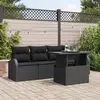 Image de vidaXL Ensemble de canapé de jardin avec coussin 5 pcs Noir Poly rotin