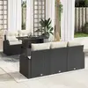 Image de vidaXL Ensemble de canapé de jardin avec coussin 6 pcs Noir polyrotin