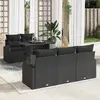 Image de vidaXL Ensemble de canapé de jardin avec coussin 6 pcs Noir polyrotin