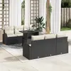 Image de vidaXL Ensemble de canapé de jardin 7 pc Noir Poly rotin
