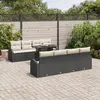 Image de vidaXL Ensemble de canapé de jardin 9 pc Noir polyrotin