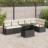 Image de vidaXL Ensemble de canapé de jardin avec coussin 7 pcs Noir Poly rotin
