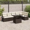Image de vidaXL Ensemble de canapé de jardin 7 pc Marron polyrotin