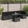 Image de vidaXL Ensemble de canapé de jardin avec stockage 7 pcs Noir polyrotin