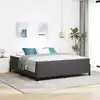 Image de vidaXL Cadre de lit avec matelas Gris foncé 180 x 200 cm tissu