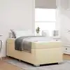 Image de vidaXL Cadre de lit avec matelas Crème 80 x 200 cm tissu