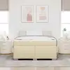 Image de vidaXL Cadre de lit avec matelas Crème 160 x 200 cm tissu