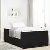 Image de vidaXL Cadre de lit avec matelas Noir 120 x 190 cm tissu