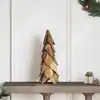 Image de vidaXL Sapin de Noël avec support Marron 51 cm Bois de teck solide
