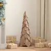 Image de vidaXL Sapin de Noël avec support Marron 80 cm Bois de teck solide