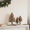 Image de vidaXL Sapin de Noël avec support 3 pcs Marron Bois de teck solide