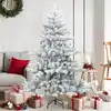 Image de vidaXL Sapin de Noël artificiel à branches pliantes, duveteux de neige