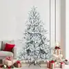 Image de vidaXL Sapin de Noël artificiel à branches pliantes, duveteux de neige