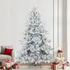 Image de vidaXL Sapin de Noël artificiel à branches pliantes, duveteux de neige