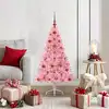 Image de vidaXL Sapin de Noël artificiel pré-éclairé Rose 120 cm PVC