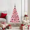 Image de vidaXL Sapin de Noël artificiel pré-éclairé Rose 120 cm PVC