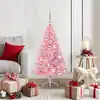Image de vidaXL Sapin de Noël artificiel pré-éclairé Rose 120 cm PVC