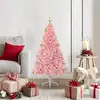 Image de vidaXL Sapin de Noël artificiel pré-éclairé Rose 120 cm PVC