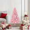 Image de vidaXL Sapin de Noël artificiel pré-éclairé Rose 120 cm PVC