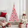 Image de vidaXL Sapin de Noël artificiel pré-éclairé Rose 120 cm PVC