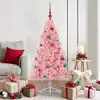 Image de vidaXL Sapin de Noël artificiel pré-éclairé Rose 150 cm PVC