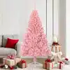 Image de vidaXL Sapin de Noël artificiel pré-éclairé Rose 180 cm PVC