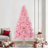 Image de vidaXL Sapin de Noël artificiel pré-éclairé Rose 240 cm PVC